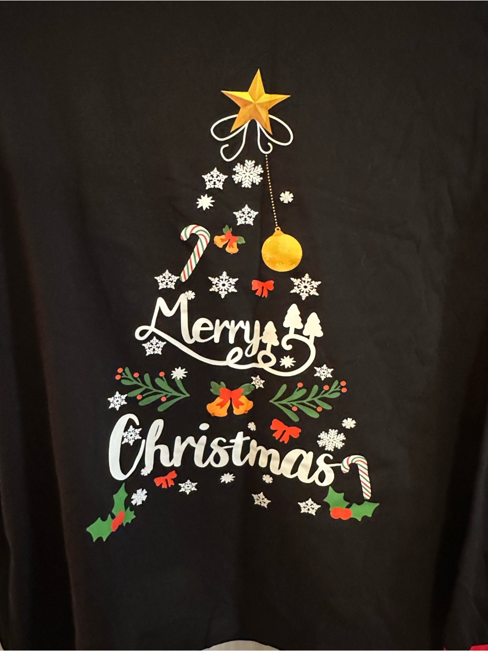 Family Christmas Pajamas. Black & Red Merry Christmas Pajama Set. - Picture 6 of 11
